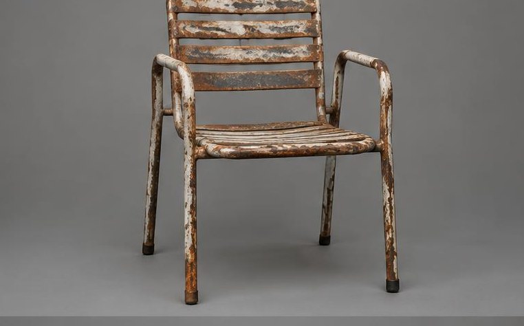 Metal furniture, demonstration of a worn condition