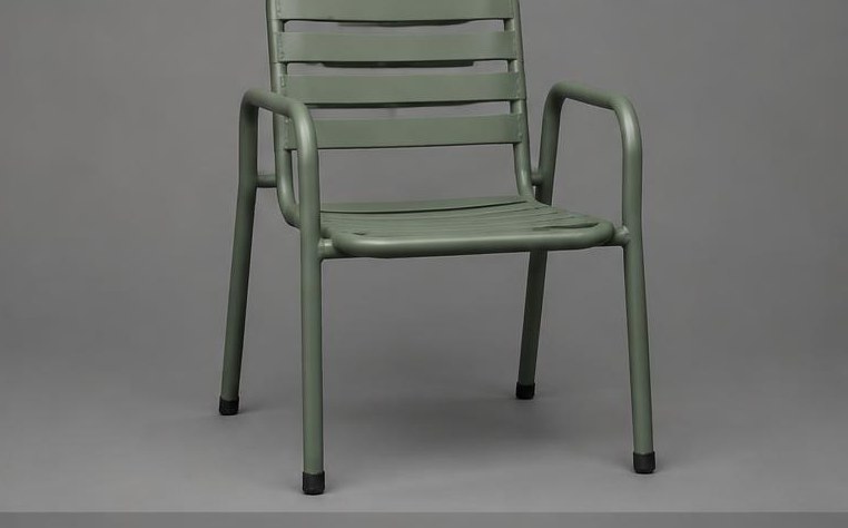 Metal furniture, demonstration of a refinished result